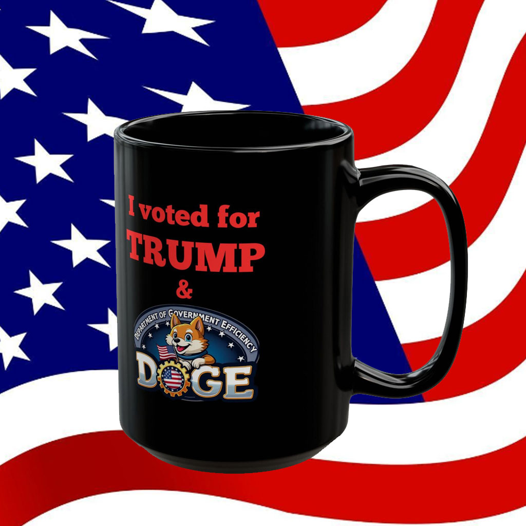I voted for Trump & DOGE Black Mug