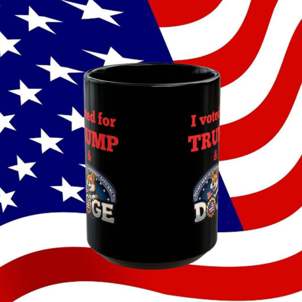 I voted for Trump & DOGE Black Mug