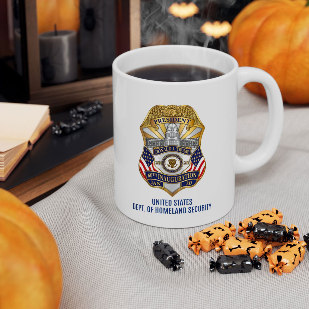 TRUMP 2025 Inauguration DHS Detail Accent Coffee Mug