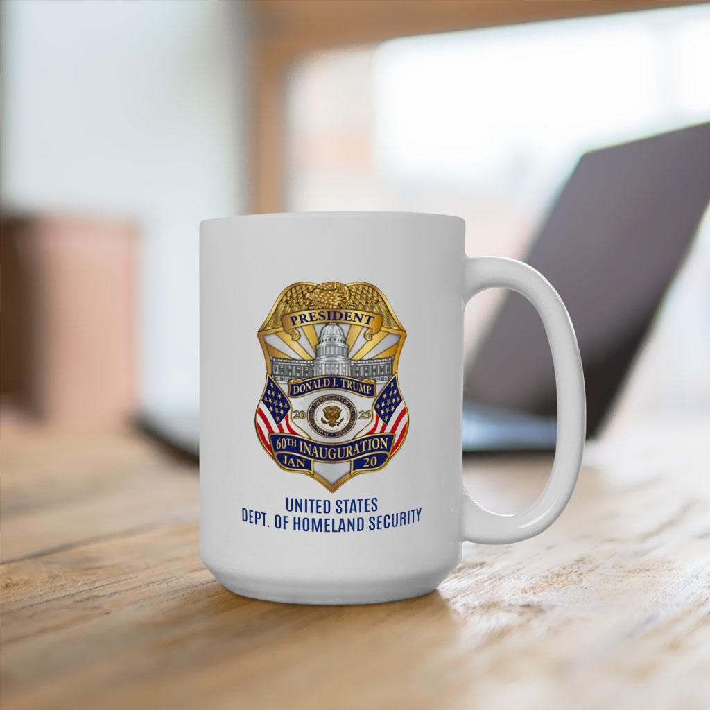 TRUMP 2025 Inauguration DHS Detail Accent Coffee Mug