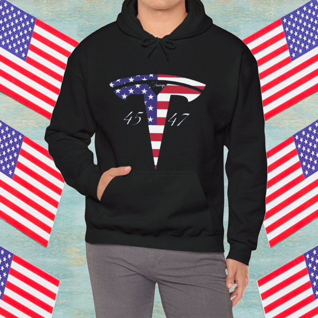Tesla Logo Shirt 45 47 Trump Shirt