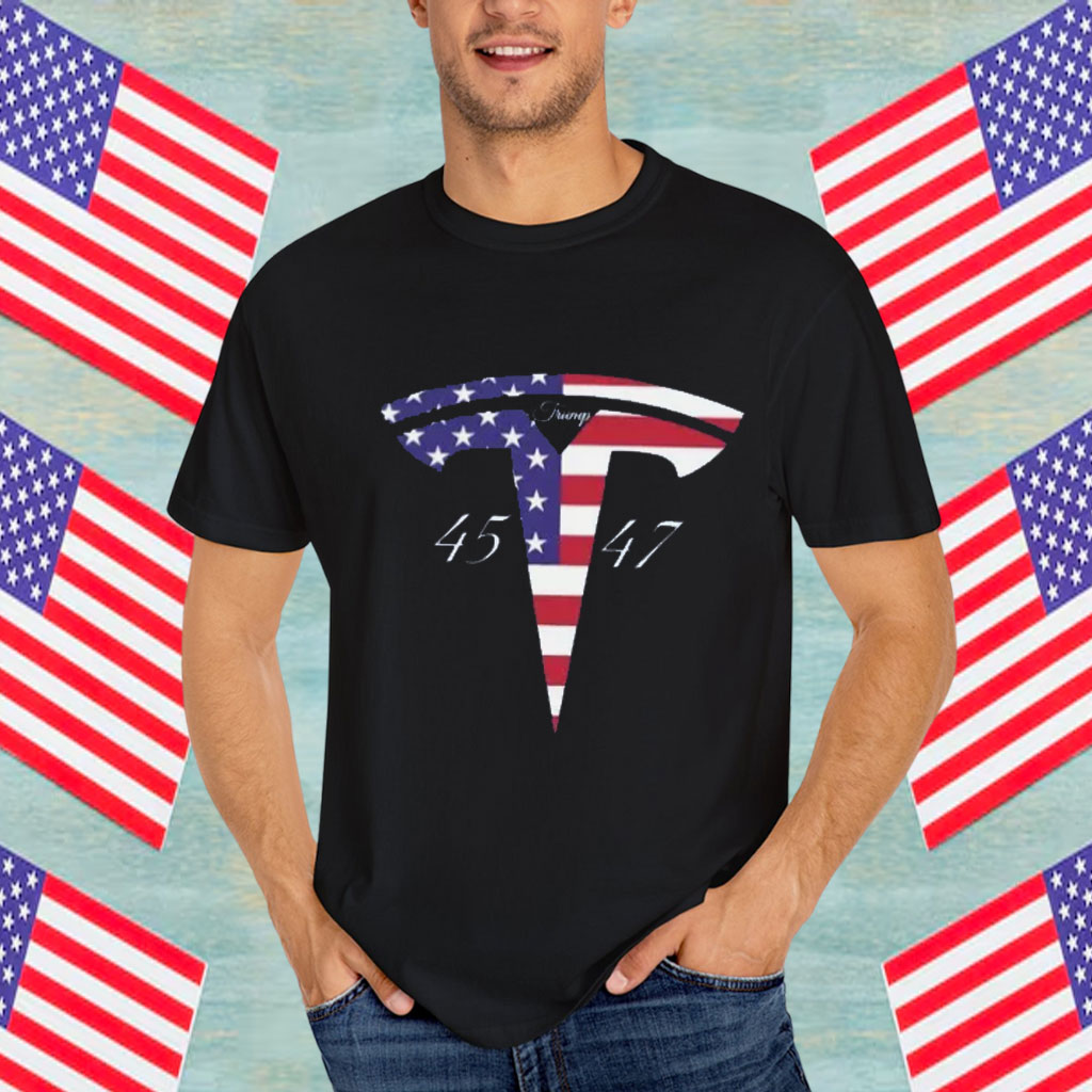 Tesla Logo Shirt 45 47 Trump Shirt