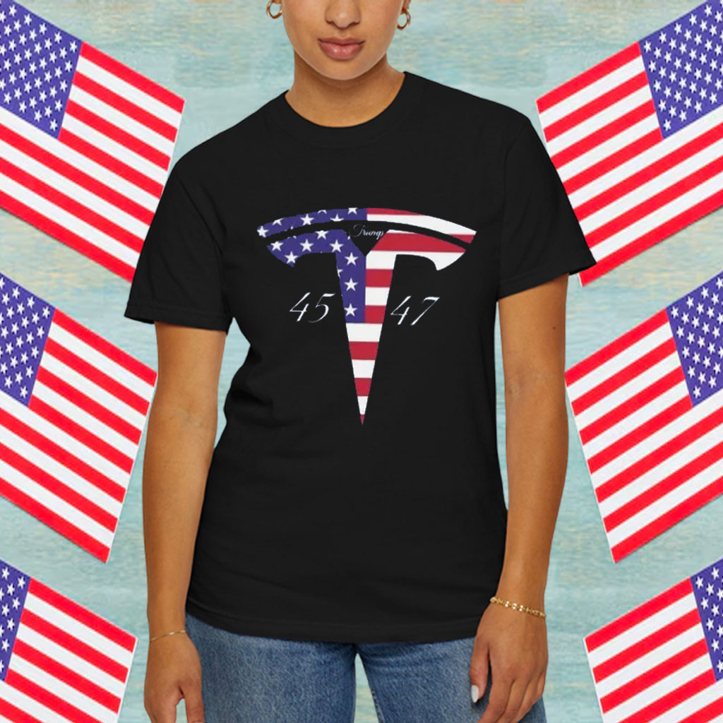 Tesla Logo Shirt 45 47 Trump Shirt