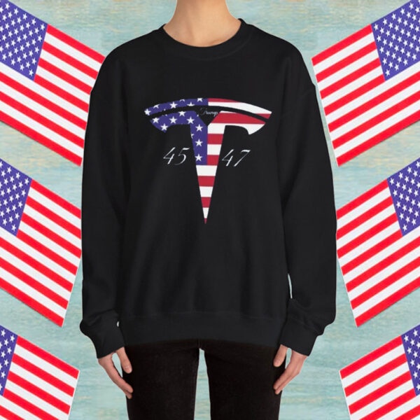 Tesla Logo Shirt 45 47 Trump Shirt
