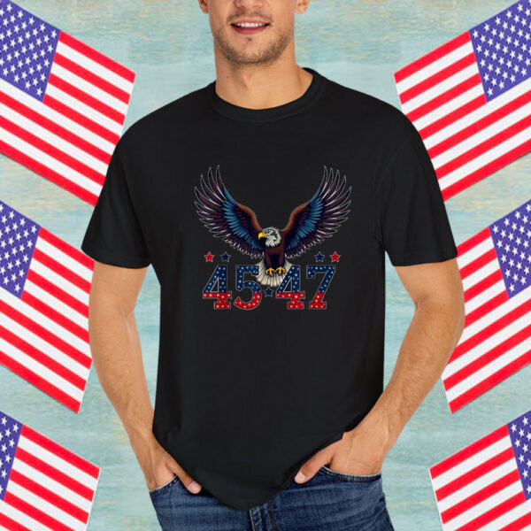 Trump 2025 President 45 and 47 American Flag Trump 2025 Shirt
