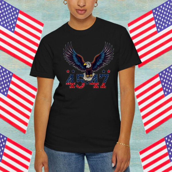 Trump 2025 President 45 and 47 American Flag Trump 2025 Shirt