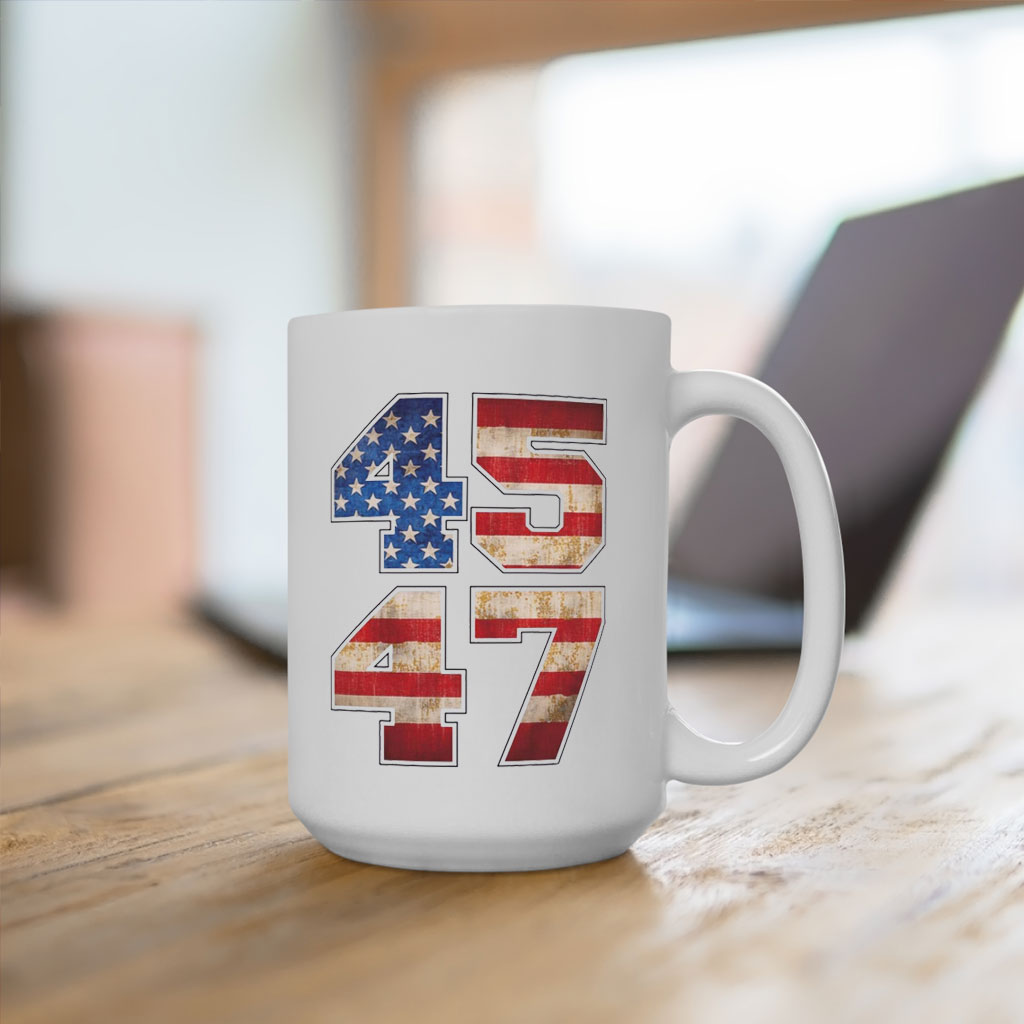 Trump Election 2024 Coffee Mug Trump Support 45-47 Mug