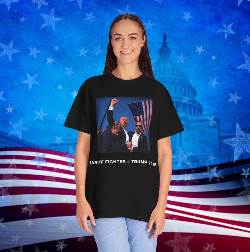 Tariff Fighter – Trump 2025 Protecting America Tee Shirt