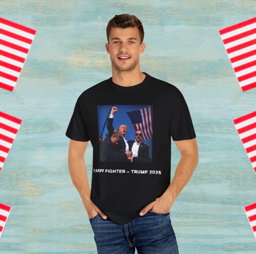 Tariff Fighter – Trump 2025 America First, Always Tee Shirt